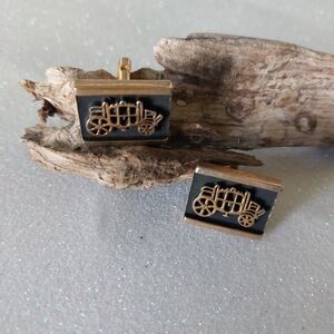 Vintage Western Style Cuff Links, 2 Pairs Lot, Estate Jewelry
